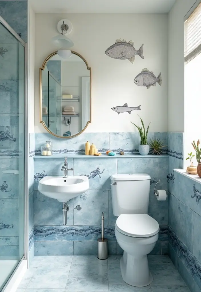 29 Kids Beach Bathroom Inspirations Full of Coastal Vibes 14 29 Kids Beach Bathroom Inspirations Full of Coastal Vibes 14. Nautical Themed Tiles