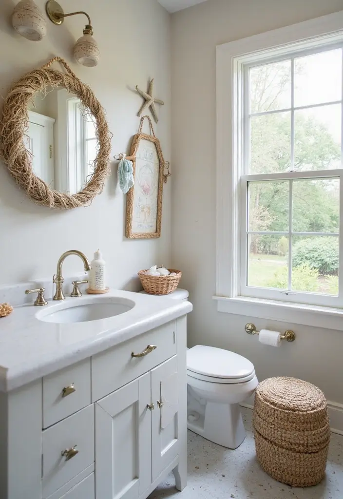 29 Kids Beach Bathroom Inspirations Full of Coastal Vibes 15 29 Kids Beach Bathroom Inspirations Full of Coastal Vibes 15. Fishnet Accents