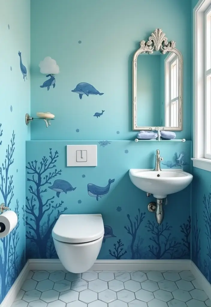 29 Kids Beach Bathroom Inspirations Full of Coastal Vibes 17 29 Kids Beach Bathroom Inspirations Full of Coastal Vibes 17. Whale and Dolphin Accents