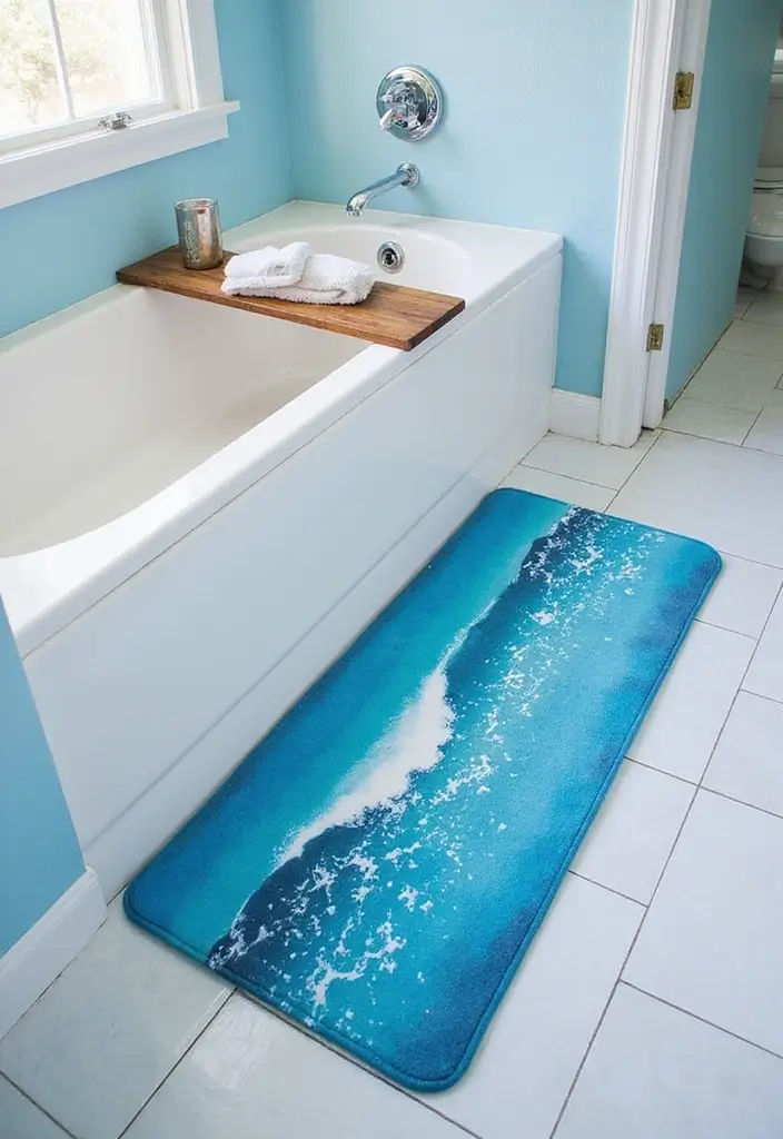 29 Kids Beach Bathroom Inspirations Full of Coastal Vibes 21 29 Kids Beach Bathroom Inspirations Full of Coastal Vibes 21. Ocean Waves Bathtub Mat