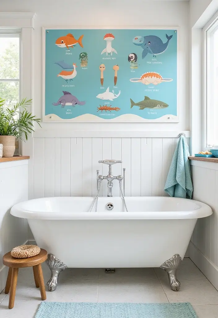 29 Kids Beach Bathroom Inspirations Full of Coastal Vibes 26 29 Kids Beach Bathroom Inspirations Full of Coastal Vibes 26. Fun Bath Time Wall Charts