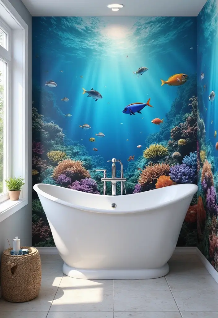29 Kids Beach Bathroom Inspirations Full of Coastal Vibes 6 29 Kids Beach Bathroom Inspirations Full of Coastal Vibes 6. Under the Sea Themed Wallpaper
