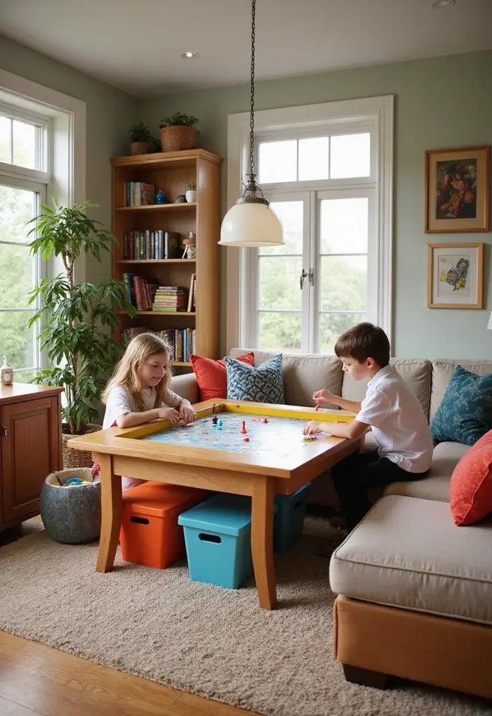 29 Kids Living Room Inspirations That Are Fun and Functional - 19. Family Games Corner