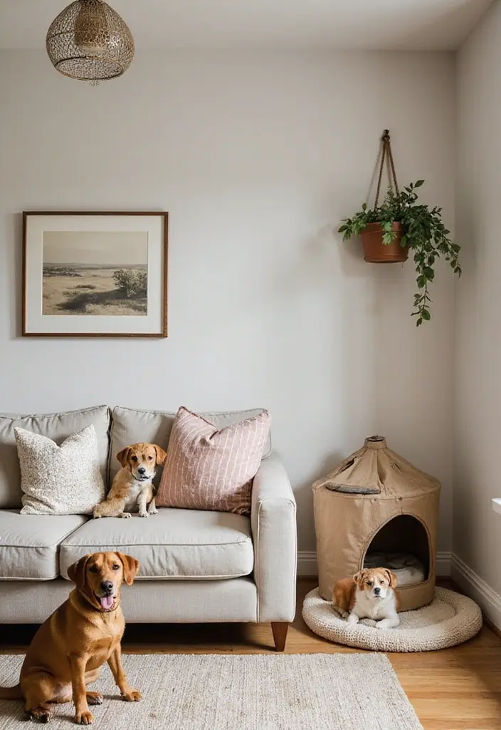 29 Kids Living Room Inspirations That Are Fun and Functional - 21. Pet-Friendly Features