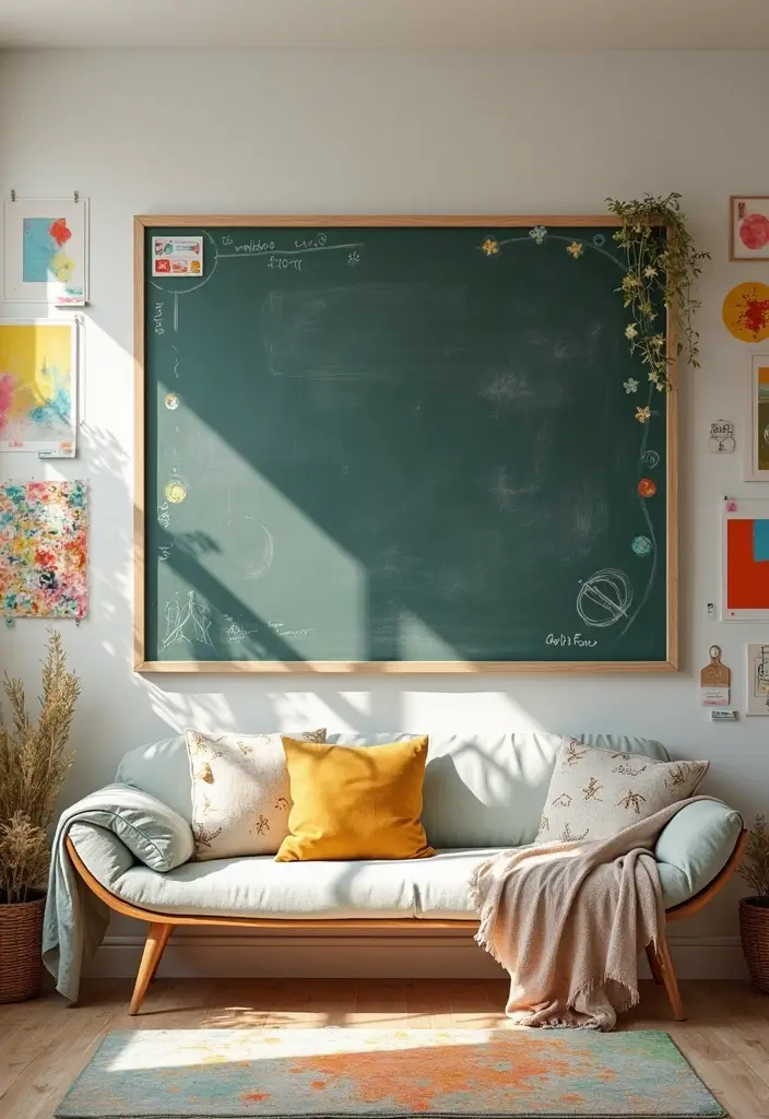 29 Kids Living Room Inspirations That Are Fun and Functional - 7. Interactive Wall Art
