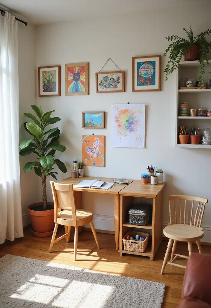 29 Kids Living Room Inspirations That Are Fun and Functional - 9. Art Station