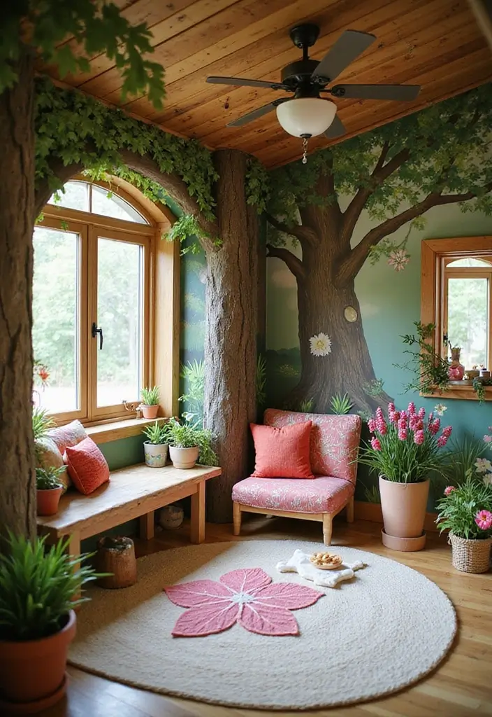 29 Kids Playhouse Interior Inspirations That Spark Imagination - 1. Enchanted Forest Retreat
