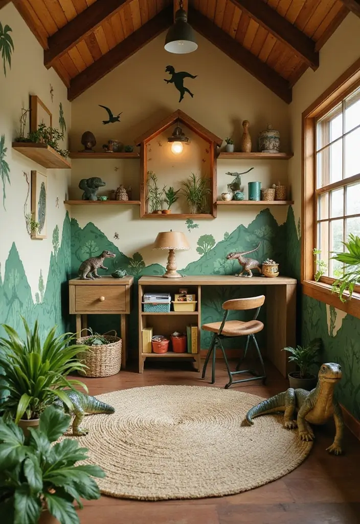 29 Kids Playhouse Interior Inspirations That Spark Imagination - 12. Dinosaur Discovery Zone