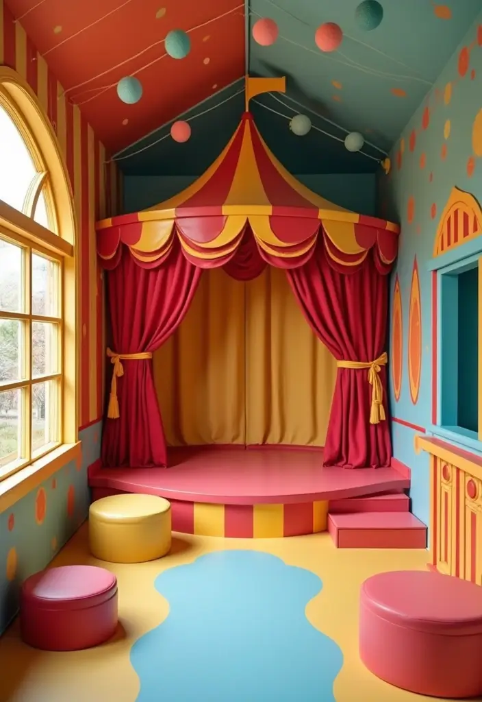 29 Kids Playhouse Interior Inspirations That Spark Imagination - 16. Circus Wonderland