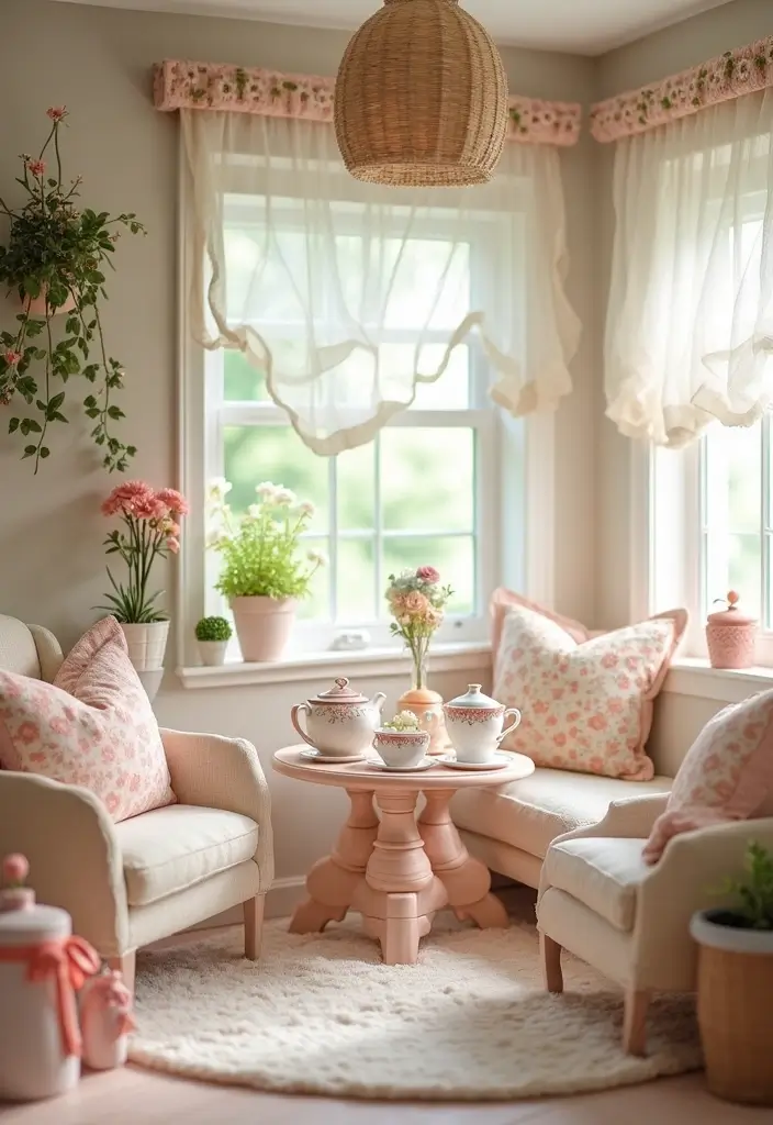 29 Kids Playhouse Interior Inspirations That Spark Imagination - 22. Garden Tea Party