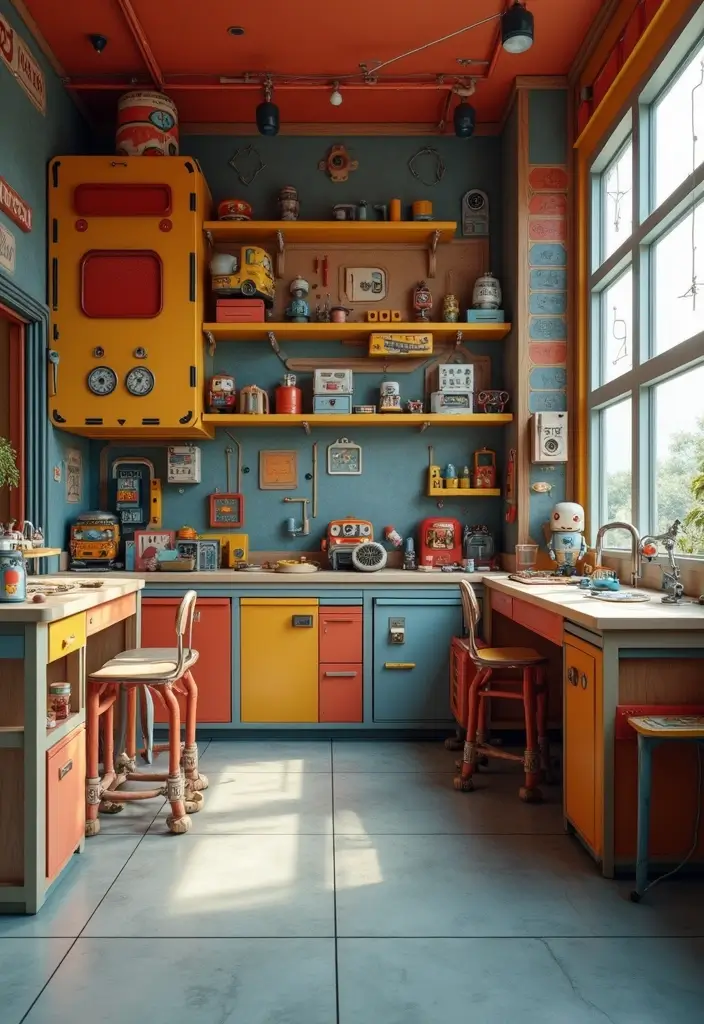 29 Kids Playhouse Interior Inspirations That Spark Imagination - 24. Robot Factory