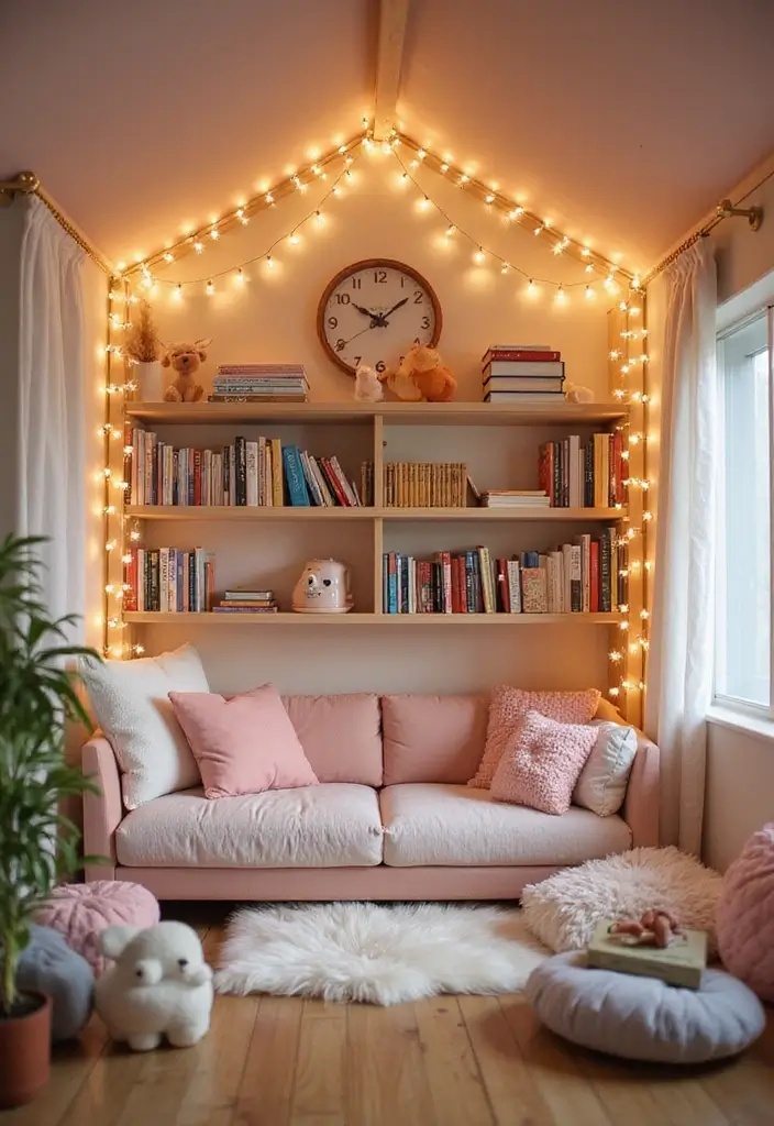 29 Kids Playhouse Interior Inspirations That Spark Imagination - 6. Cozy Reading Nook