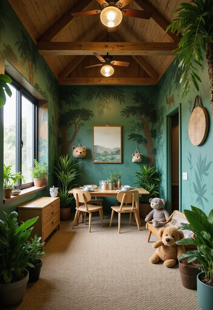 29 Kids Playhouse Interior Inspirations That Spark Imagination - 7. Jungle Safari Adventure