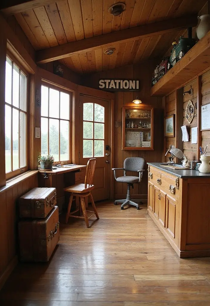 29 Kids Playhouse Interior Inspirations That Spark Imagination - 9. Vintage Train Station