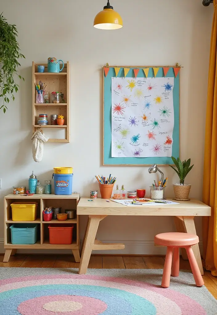 29 Kids Room Design Ideas for Boys That Feel Stylish - 11. Creative Arts Corner