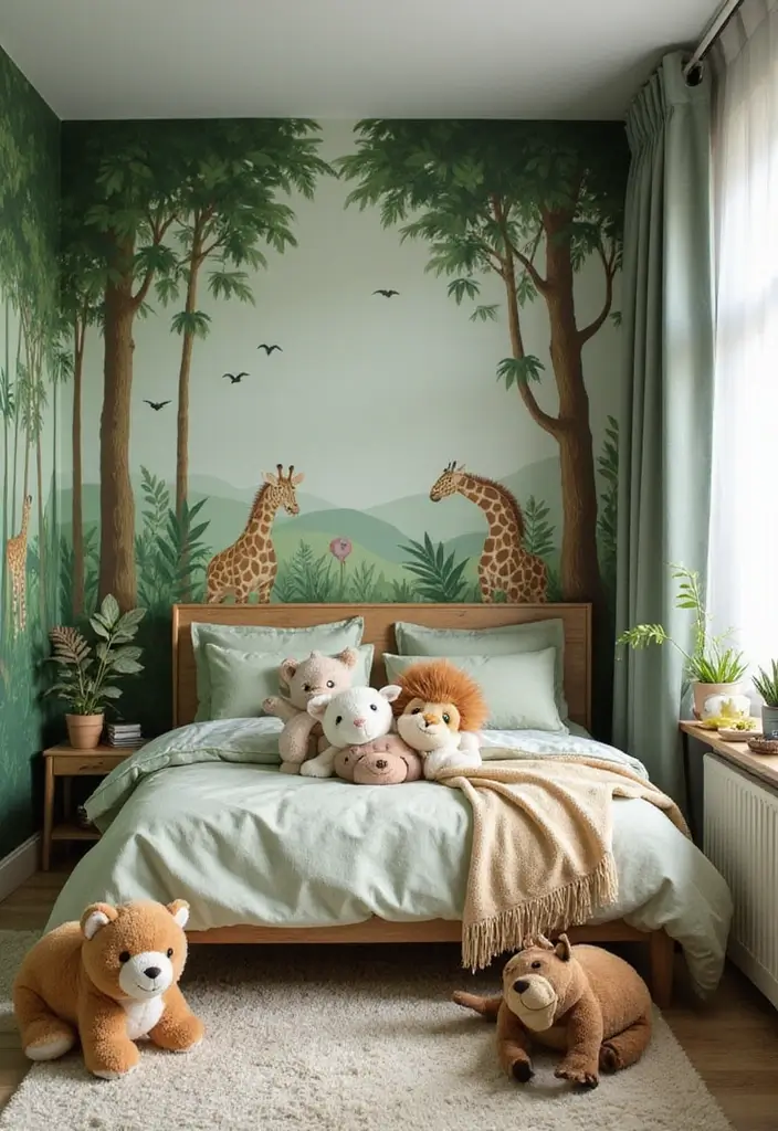 29 Kids Room Design Ideas for Boys That Feel Stylish - 12. Playful Animal Kingdom