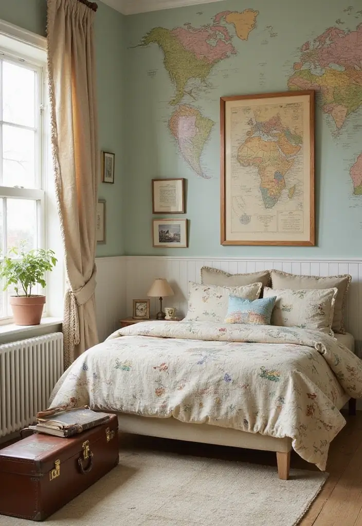 29 Kids Room Design Ideas for Boys That Feel Stylish - 18. Vintage Travel Theme