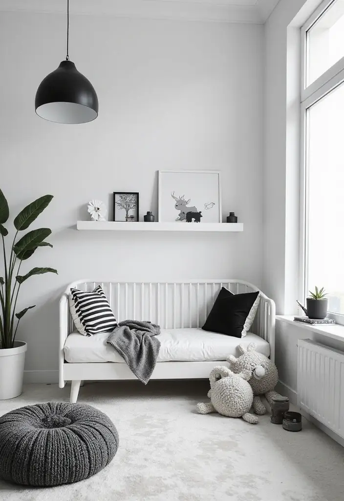 29 Kids Room Design Ideas for Boys That Feel Stylish - 24. Minimalist Black and White