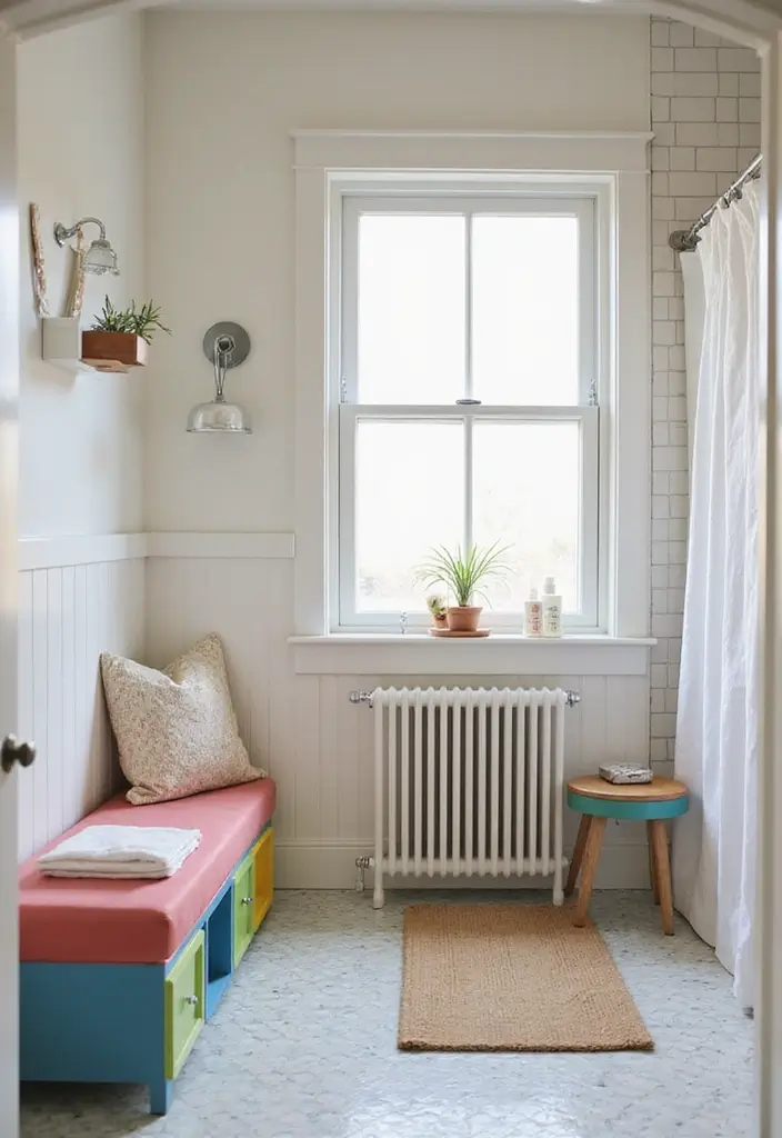 29 Shared Kids Bathroom Ideas for Boys and Girls That Actually Work - 18. Multi-Functional Furniture