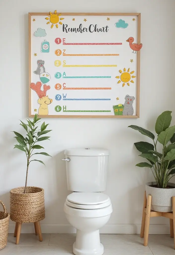 29 Shared Kids Bathroom Ideas for Boys and Girls That Actually Work - 24. Friendly Reminder Charts