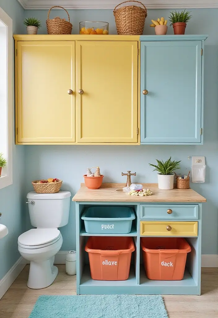 29 Shared Kids Bathroom Ideas for Boys and Girls That Actually Work - 27. Easy-to-Read Labels