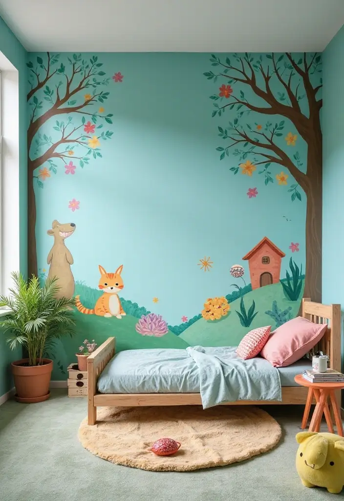 29 Teal Kids Room Inspirations That Are Bright and Bold 15 29 Teal Kids Room Inspirations That Are Bright and Bold 15. Teal Themed Wall Mural