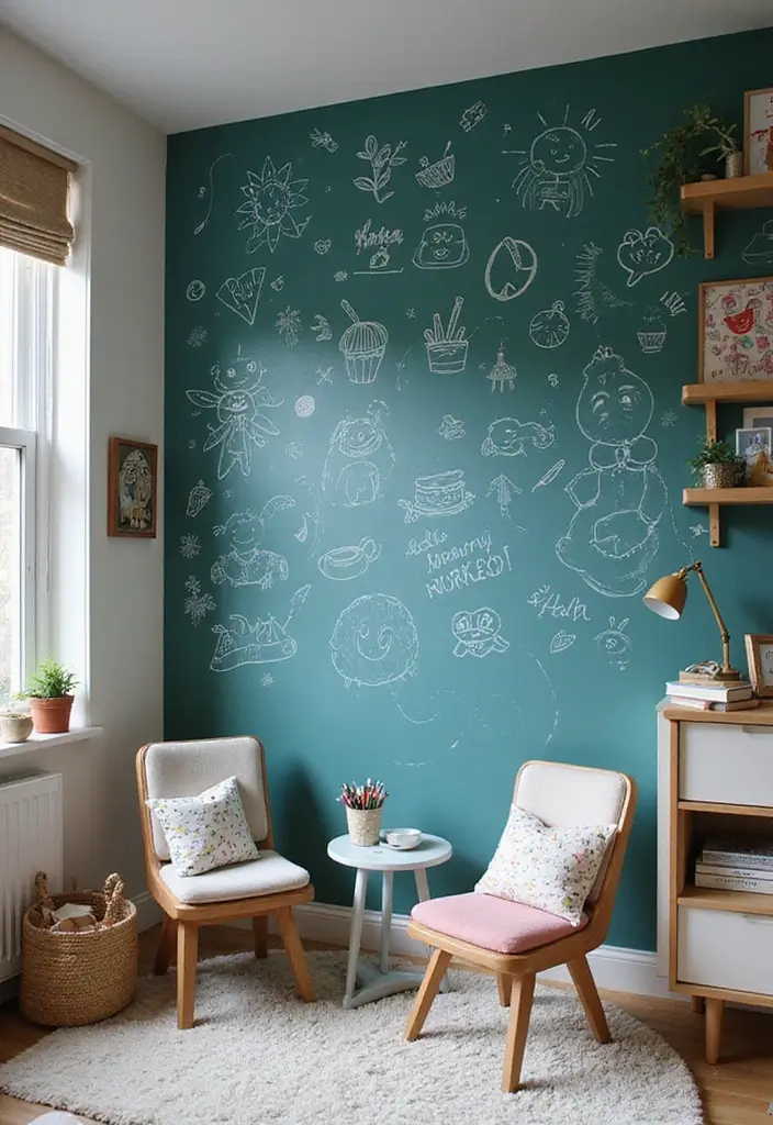29 Teal Kids Room Inspirations That Are Bright and Bold 19 29 Teal Kids Room Inspirations That Are Bright and Bold 19. Teal Chalkboard Walls