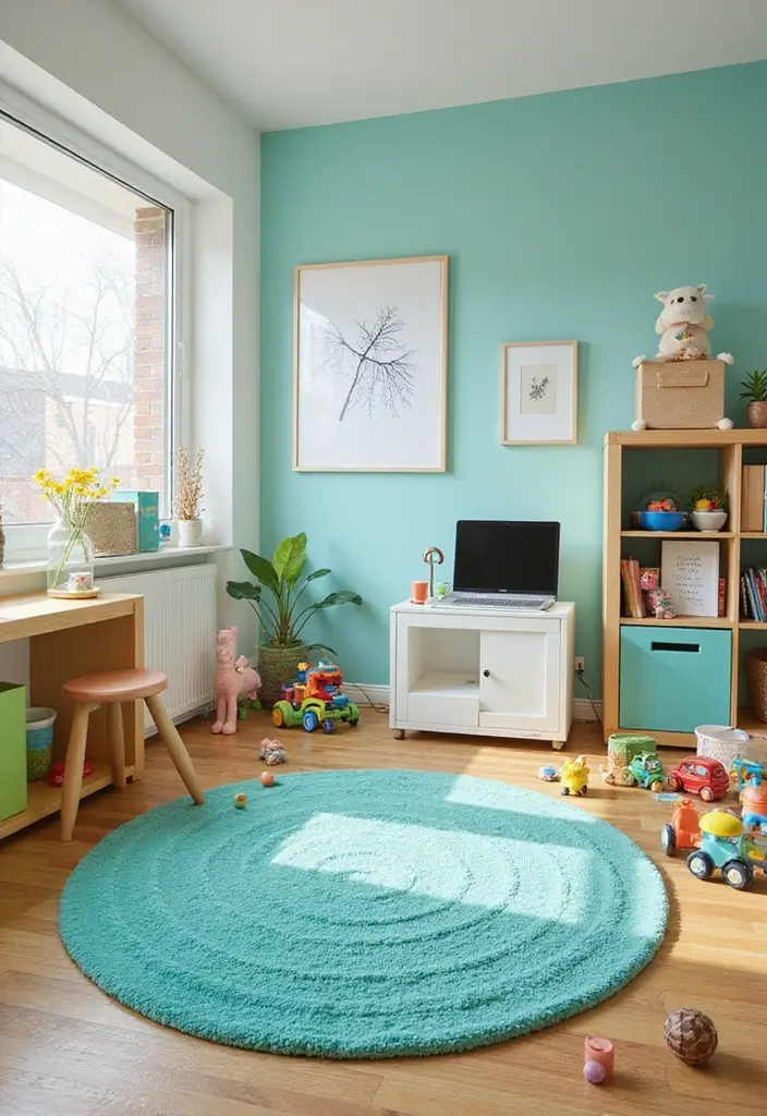29 Teal Kids Room Inspirations That Are Bright and Bold 6 29 Teal Kids Room Inspirations That Are Bright and Bold 6. Playful Teal Rugs