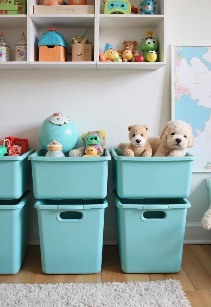 29 Teal Kids Room Inspirations That Are Bright and Bold 8 29 Teal Kids Room Inspirations That Are Bright and Bold 8. Teal Storage Solutions