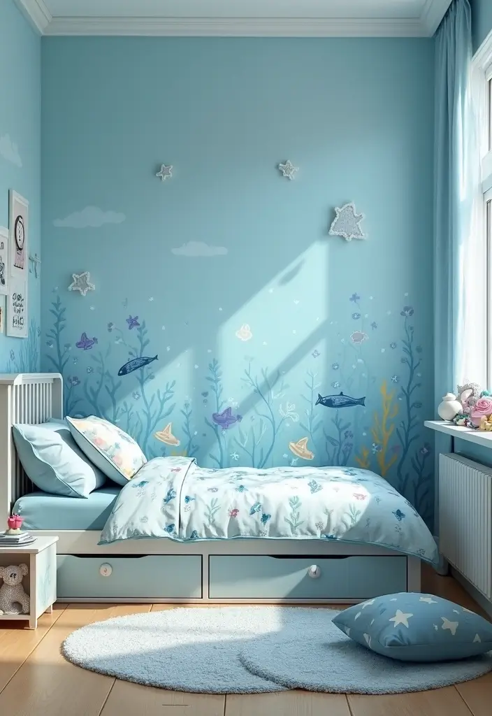 30 Girl Bedroom Designs for Kids That Balance Cute and Practical - 10. Under the Sea