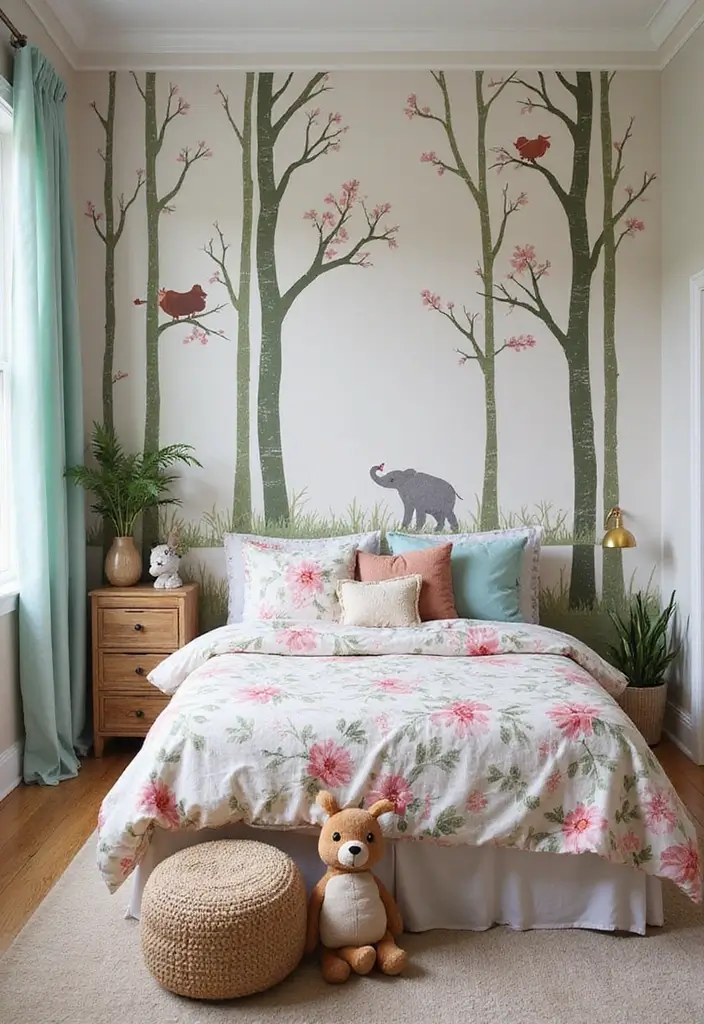 30 Girl Bedroom Designs for Kids That Balance Cute and Practical - 3. Enchanted Forest