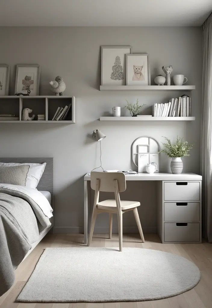 30 Grey Kids Room Designs That Look Modern and Calm - 14. Functional Grey Design