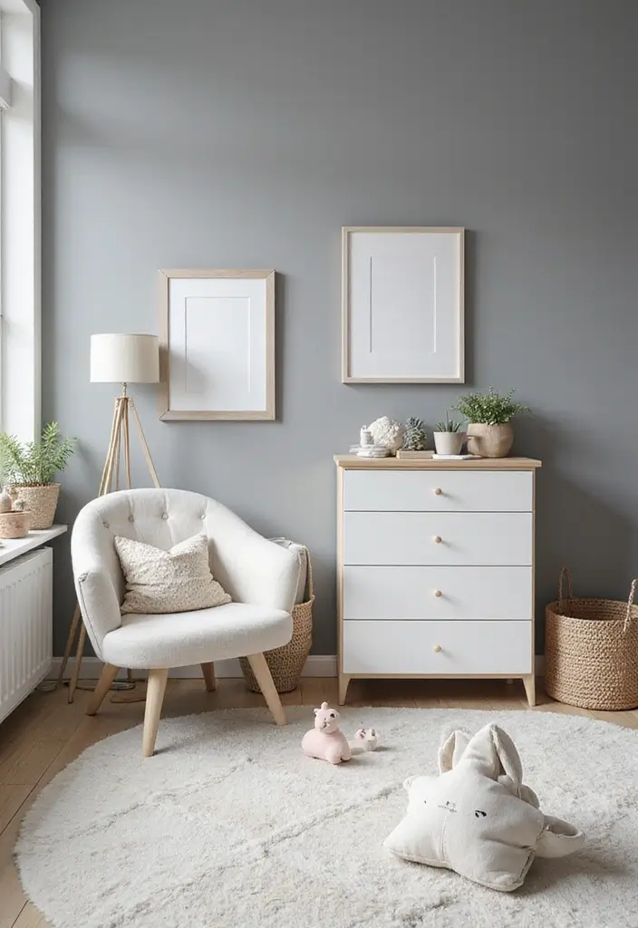 30 Grey Kids Room Designs That Look Modern and Calm - 3. Grey and White Classic Combo