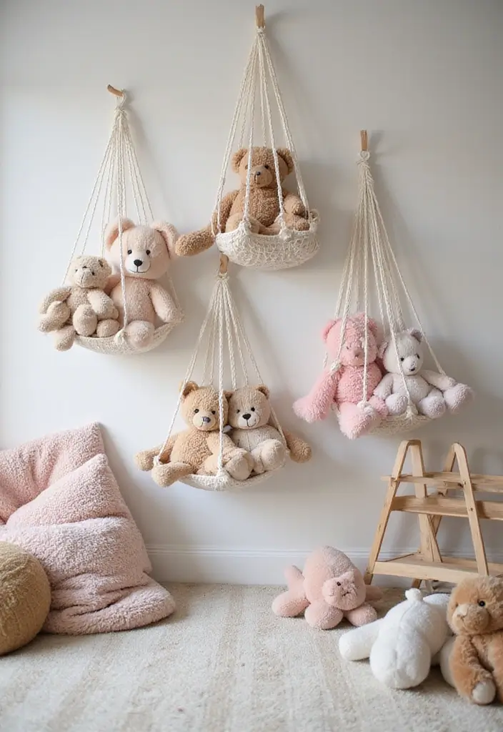 30 Ikea Hack Kids Room Designs That Save Money and Space - 16. Hanging Storage Nets