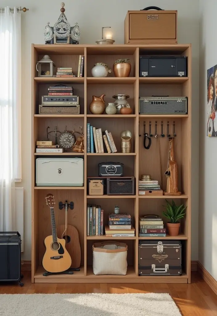 30 Kallax Kids Room Hacks That Parents Swear By - 22. Organize Musical Instruments