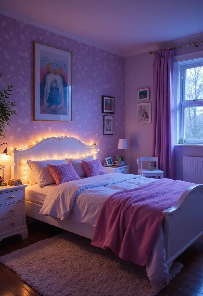 30 Kids Bed Frame Ideas That Look Stylish and Sturdy 18. Fantasy Bed with Lights