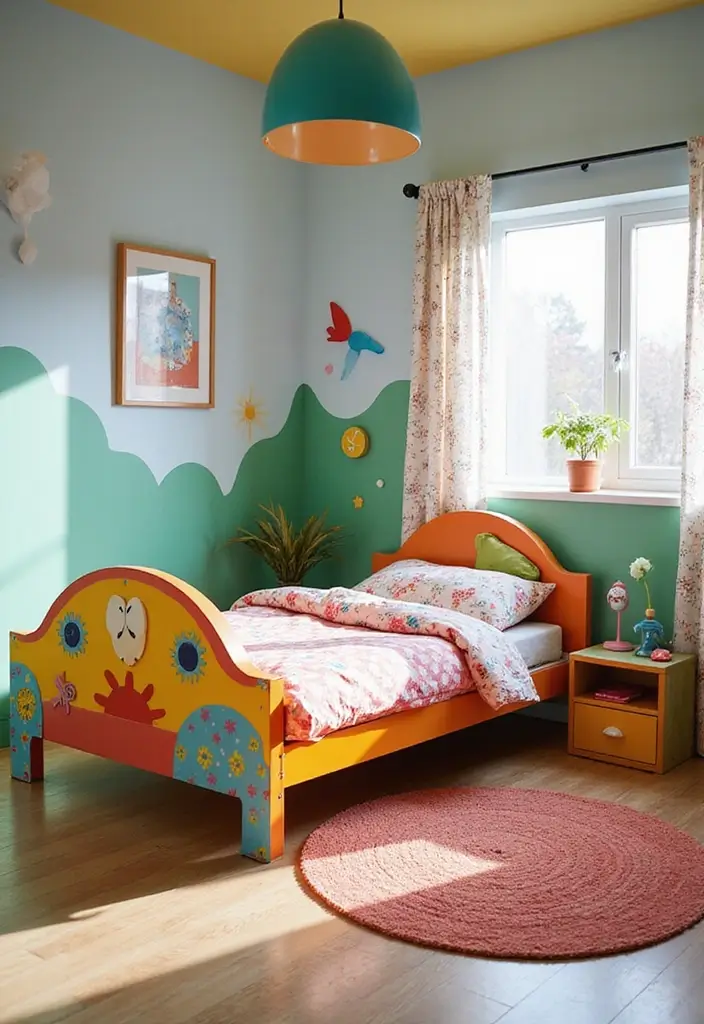 30 Kids Bed Frame Ideas That Look Stylish and Sturdy 25. Brightly Themed Bed Frame