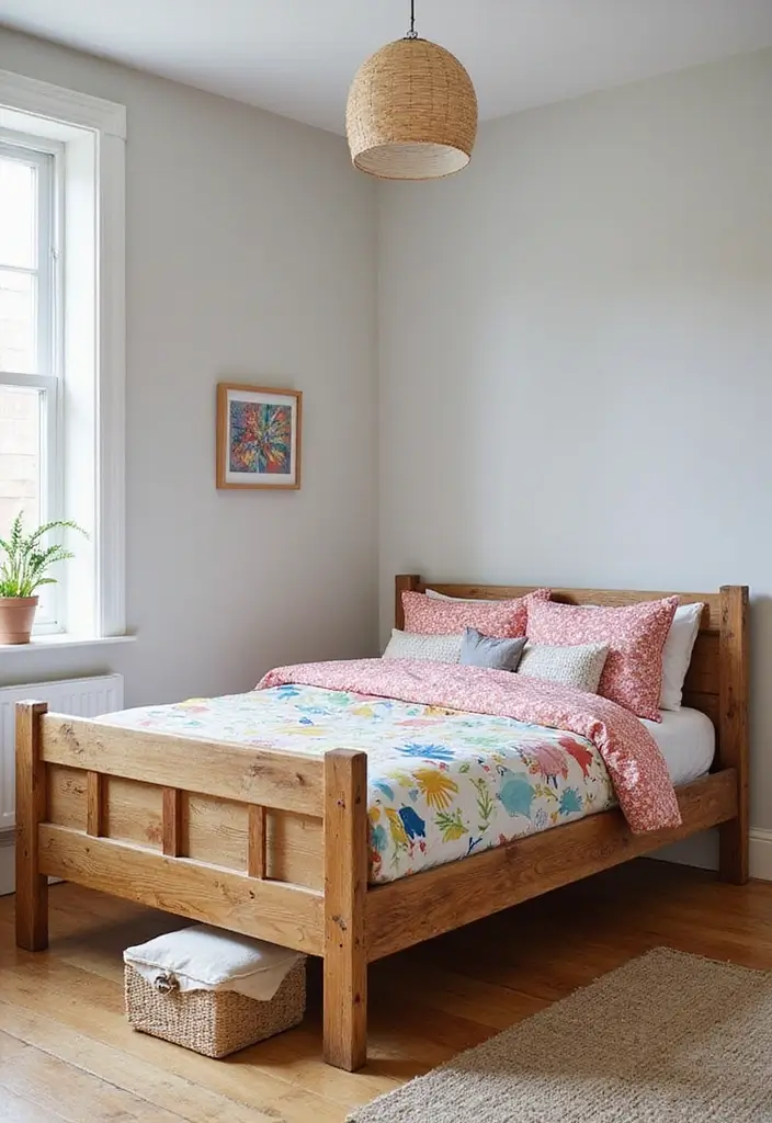 30 Kids Bed Frame Ideas That Look Stylish and Sturdy 3. Classic Wooden Bed Frame