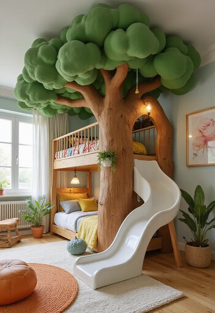 30 Kids Bed Frame Ideas That Look Stylish and Sturdy 4. Playful Treehouse Bed