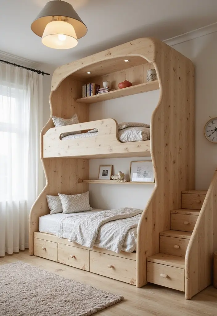 30 Kids Bed Frame Ideas That Look Stylish and Sturdy 7. Creative Multi Level Bed