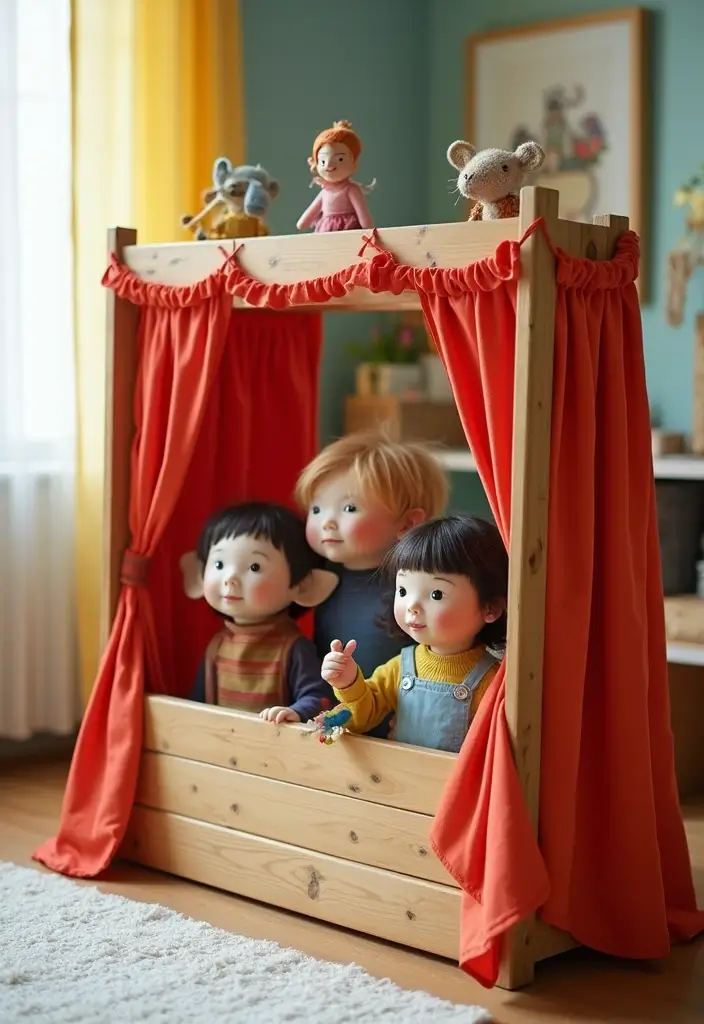 30 Kids Playroom Ideas That Keep Them Busy and Inspired 17. Playful Puppet Theater