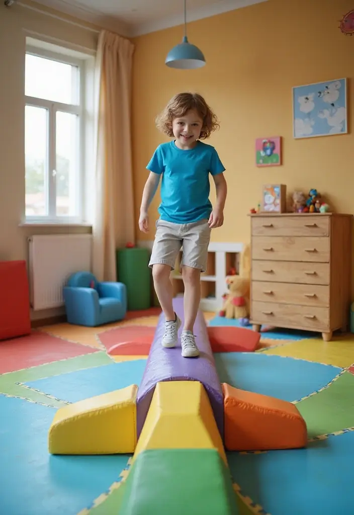 30 Kids Playroom Ideas That Keep Them Busy and Inspired 21. Indoor Balance Beam