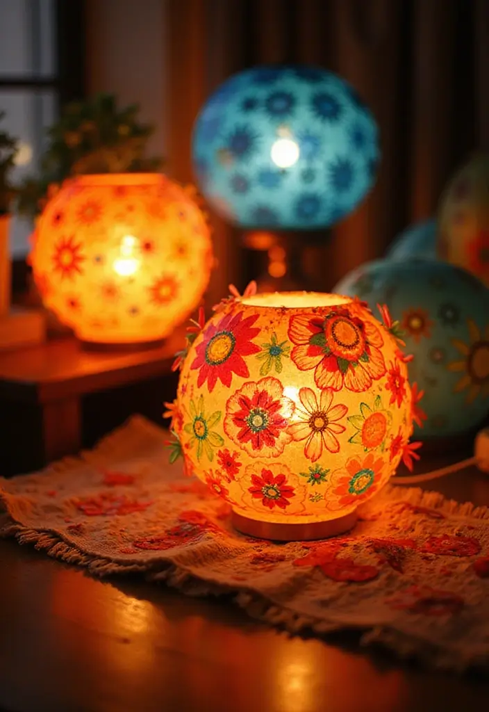 30 Kids Room Lighting Ideas That Create the Perfect Mood - 17. Colorful Paper Mache Lamps