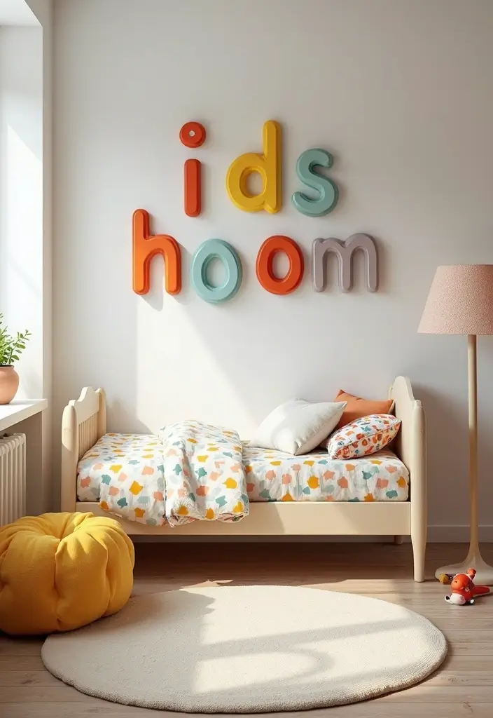 30 Vintage Kids Room Inspirations Full of Character - 25. Personalized Name Decor