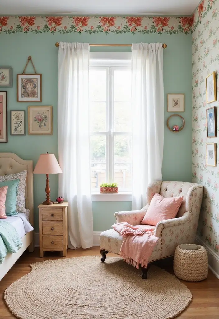 30 Vintage Kids Room Inspirations Full of Character - 28. Vintage-Inspired Wallpaper Borders