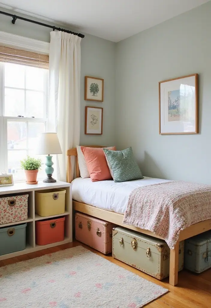 30 Vintage Kids Room Inspirations Full of Character - 29. Vintage-Inspired Storage Solutions