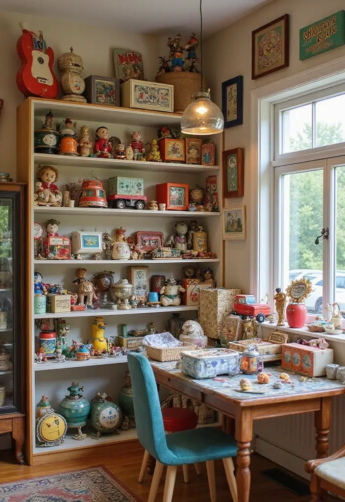 30 Vintage Kids Room Inspirations Full of Character - 6. Vintage Toy Collection Display