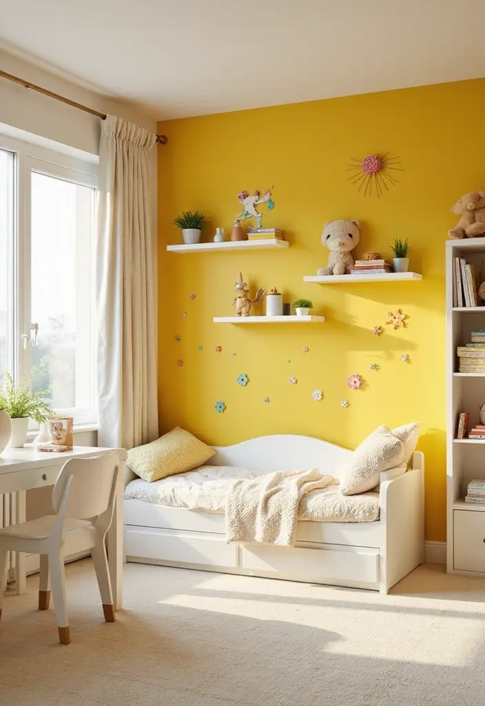 30 Yellow Kids Bedroom Ideas That Bring Energy and Warmth 1 30 Yellow Kids Bedroom Ideas That Bring Energy and Warmth 1. Sunbeam Accent Walls