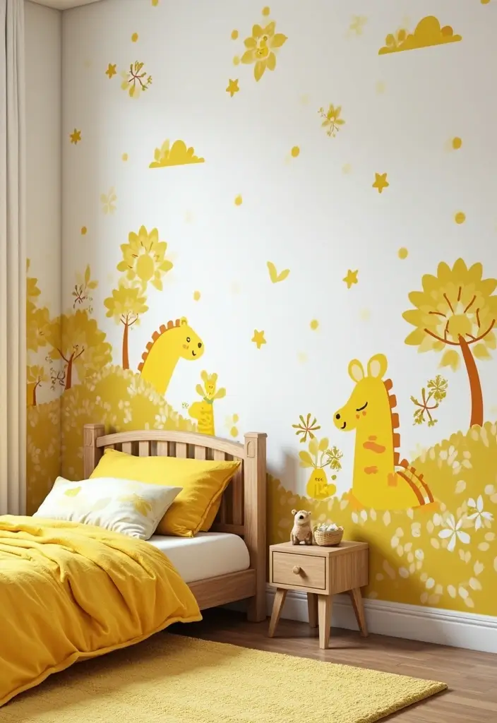 30 Yellow Kids Bedroom Ideas That Bring Energy and Warmth 13 30 Yellow Kids Bedroom Ideas That Bring Energy and Warmth 13. Eco Friendly Yellow Wall Decals