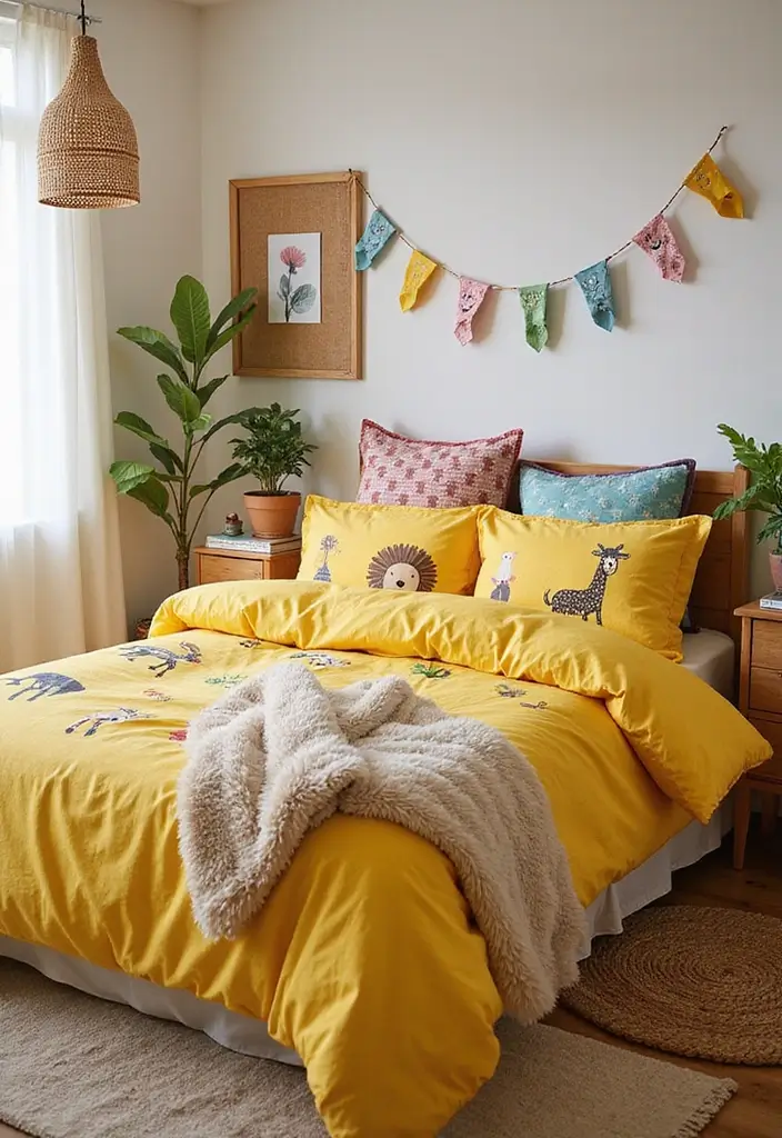 30 Yellow Kids Bedroom Ideas That Bring Energy and Warmth 2 30 Yellow Kids Bedroom Ideas That Bring Energy and Warmth 2. Playful Bedding Sets
